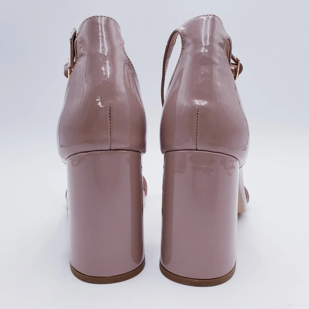 Madden Girl‎ STAR Block Heel Platform Sandal Ankle Strap Square Toe Pink Size 10
